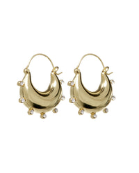 Studded Mini Martina Hoops- Gold view 2