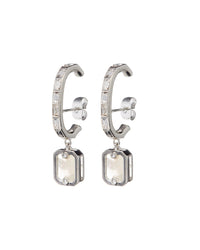 Over-the-Lobe Pearl Earrings- Silver View 1