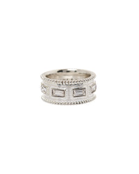 Baguette Cigar Ring- Silver View 1