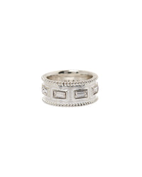 Baguette Cigar Ring- Silver