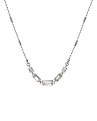 Ascending Baguette Charm Necklace- Silver