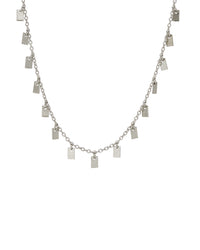 Baguette Disc Shaker Necklace- Silver