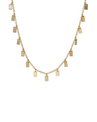 Baguette Disc Shaker Necklace- Gold