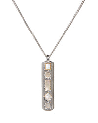 Pearl Mosaic Pendant Necklace- Silver