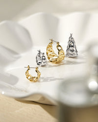 The Louis Chain Hoops- Silver View 2