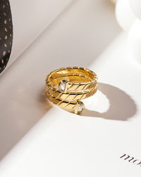 Snake Chain Wrap Ring- Gold View 4