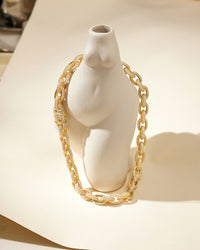 Ozzie Pave Chain Necklace- Gold View 3
