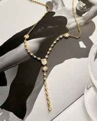 Stellar Bezel Lariat- Gold view 2