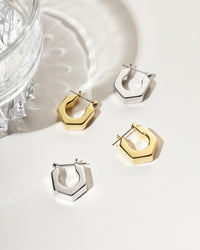 Hex Bolt Huggies- Silver View 2