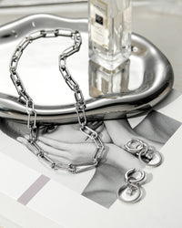 The Francois Safety Pin Necklace- Silver View 3
