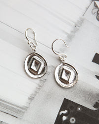 Punk Stud Hook Earrings- Silver View 3
