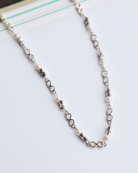 Pearl Infinity Necklace- Silver View 4