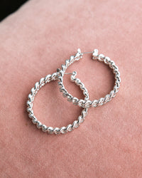 Cuban Link Hoops- Silver View 2