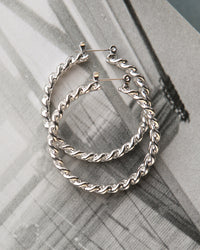Cuban Link Hoops- Silver View 4