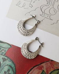 Diana Pave Hoops- Silver View 3