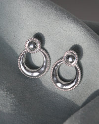 Dree Studded Statement Hoops- Silver View 3