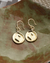 Punk Stud Hook Earrings- Gold view 2
