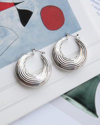 Wave Hoops- Silver View 5