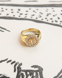 Pave Cosmic Signet Ring- Gold view 2