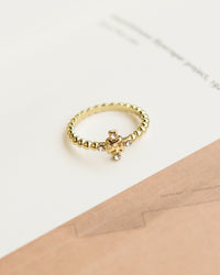 Pave Punk Stud Ring- Silver View 5