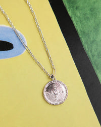 Pave Polaris Charm Necklace- Silver view 2