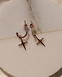 Mini Cross Hoops- Rose Gold View 3