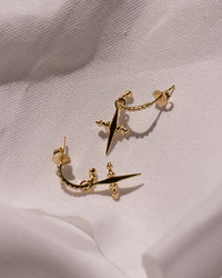 Mini Cross Hoops- Gold View 4