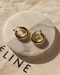 Baby Amalfi Tube Hoops- Gold view 2