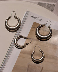 Martina Tube Hoops- Silver (Ships Late October) View 4