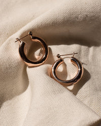 Baby Amalfi Tube Hoops- Rose Gold View 4