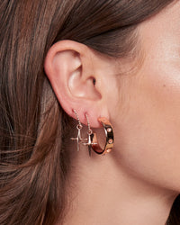 Mini Cross Hoops- Rose Gold View 5
