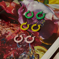 Rainbow Baby Amalfi Hoops- Neon Green View 6
