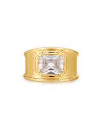 Lola Stone Statement Ring- Gold View 1