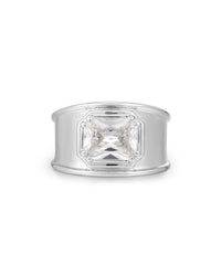 Lola Stone Statement Ring- Silver