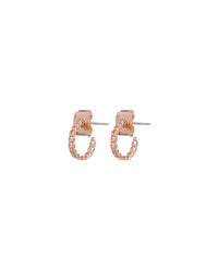 Baby Chain Hoops- Rose Gold View 1