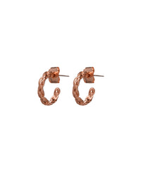 Baby Rope Hoops- Rose Gold View 1