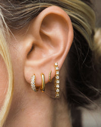 Luv Aj Chain Link Huggies Gold Ear Stack View 4