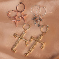 Isidore Cross Hoops- Silver View 3