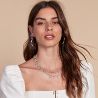 Faceted Bead Belly Chain- Silver View 6