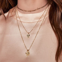 Isidore Cross Charm Necklace- Gold View 4
