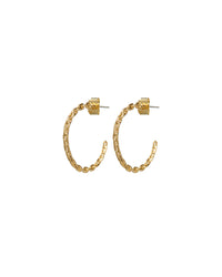 Curb Link Hoops- Gold View 1