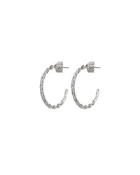 Curb Link Hoops- Silver View 1