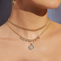 Noa Coin Charm Necklace - Gold View 2