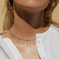 The Chain Fringe Necklace- Gold View 3
