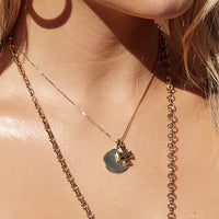 The Hammered Cross + Coin Necklace- Rose Gold View 3