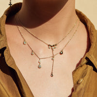 The Moroccan Dangle Charm Necklace- Silver View 3