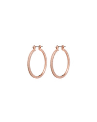 Mini Triple Pave Hoops- Rose Gold View 1