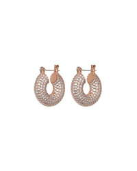 Pave Mini Donut Hoops- Rose Gold View 6