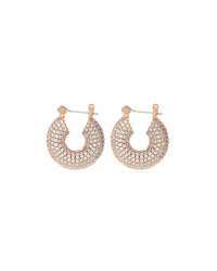 Pave Mini Donut Hoops- Rose Gold View 1