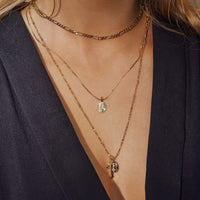 Isidore Cross Charm Necklace- Gold View 2